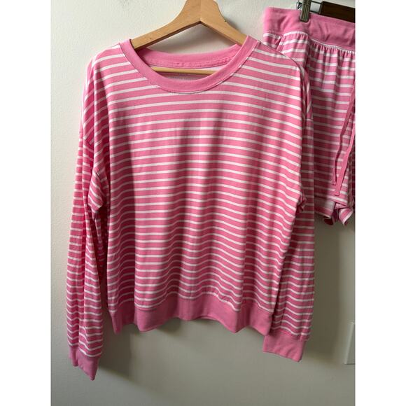 Draper James pink striped pajama set women's size XL - Picture 2 of 5